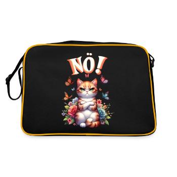 Chat drôle de dire non ! Pour les amoureux des chats - Sac Retro - noir/or - Dos