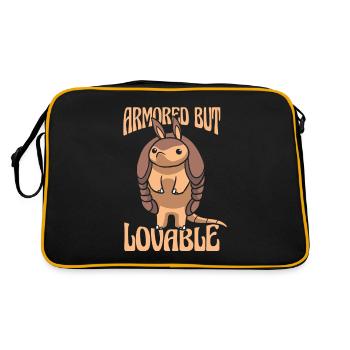 Armored But Lovable Pink Fairy Chlamyphoridae - Retro Bag - black/gold - Back