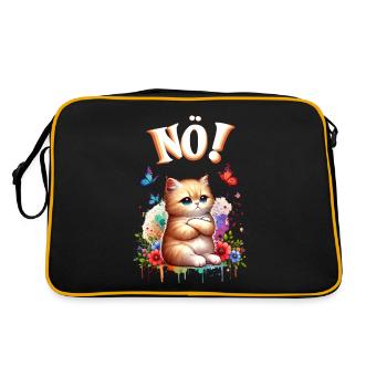 Chat drôle de dire non ! Pour les amoureux des chats - Sac Retro - noir/or - Dos