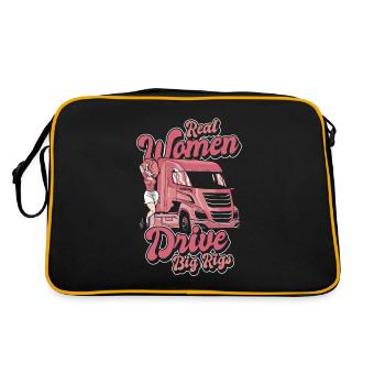 Real Women Drive Big Rigs Trucker Legends Lover - Retro Bag - black/gold - Back