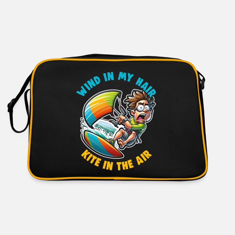 Kitesurf Vent dans mes cheveux, cerf-volant dans les airs Sac Retro
