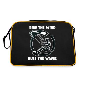 Kitesurfing Ride the wind rule the waves - Retro Bag - black/gold - Back