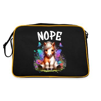 Cheval Drôle Dicton Non pour les amoureux des chevaux - Sac Retro - noir/or - Dos