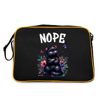 Chat drôle de dicton non pour les amoureux des chats - Sac Retro - noir/or - Dos