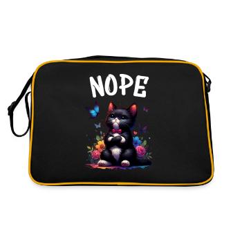 Chat drôle de dicton non pour les amoureux des chats - Sac Retro - noir/or - Dos