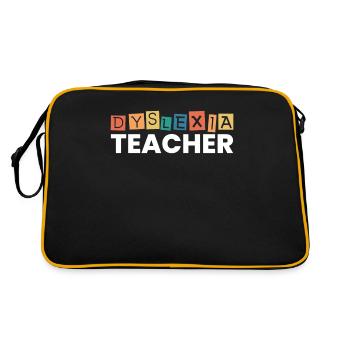 Dyslexia Teacher Apraxia Dyslexia Therapist - Retro Bag - black/gold - Back