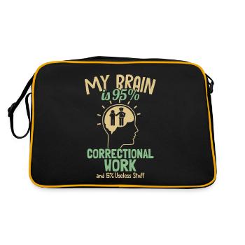 My Brain is 95% Correctional Work Corrections - Retro Bag - black/gold - Back