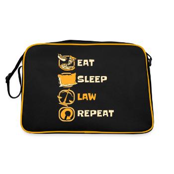 Manger Dormir Loi Répéter Procureur Général Juridique - Sac Retro - noir/or - Dos
