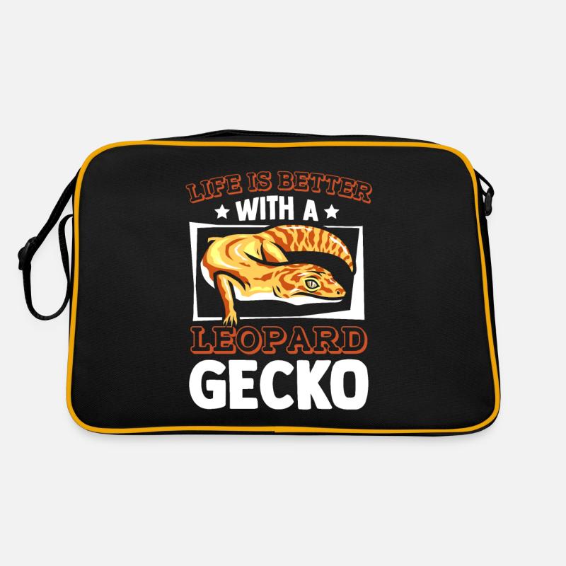 Das Leben ist besser mit einer Leopardgecko-Eidechse Retro Tasche