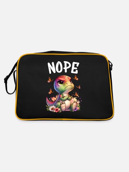 Dinosaur Saying Nope for Boys and Girls - Retro Bag - black/gold - Back