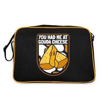 Tu m’as eu au fromage Gouda Queso Cheesemonger - Sac Retro - noir/or - Dos