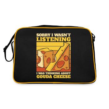 Was Thinking About Gouda Cheese Maker Queso Gouda - Retro Bag - black/gold - Back