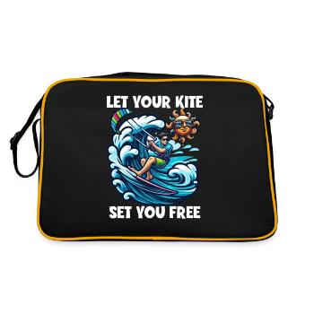 Kitesurfing Let Your Kite Set You Free Kitesurfer - Retro Bag - black/gold - Back