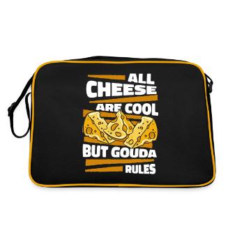 All Cheese Are Cool But Gouda Rules Maker Queso - Retro Bag - black/gold - Back