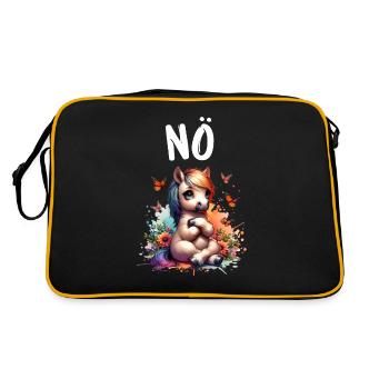 Cheval Drôle Dicton Non pour les amoureux des chevaux - Sac Retro - noir/or - Dos