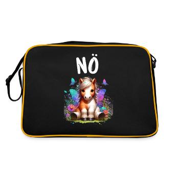 Cheval Drôle Dicton Non pour les amoureux des chevaux - Sac Retro - noir/or - Dos