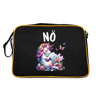 Licorne disant non Garçon et fille Créature mythique - Sac Retro - noir/or - Dos