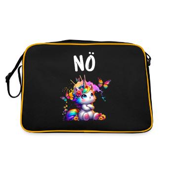 Licorne disant non Garçon et fille Créature mythique - Sac Retro - noir/or - Dos