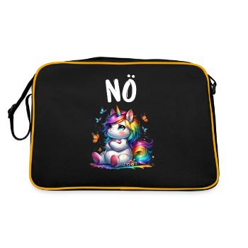 Licorne disant non garçon et fille créature mythique - Sac Retro - noir/or - Dos