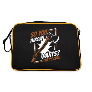 So You Throw Darts That's Cute Axe Throwing Game - Retro Bag - black/gold - Back