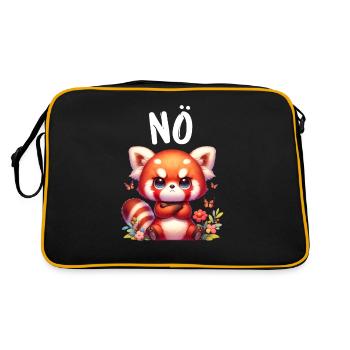 Panda roux Drôle Dicton Non, Renard de Feu - Sac Retro - noir/or - Dos