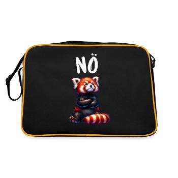 Panda roux Drôle Dicton Non, Renard de Feu - Sac Retro - noir/or - Dos