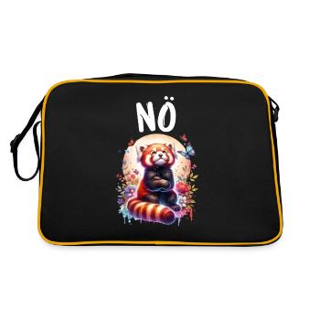 Panda roux Drôle de dicton Nope Renard de Feu - Sac Retro - noir/or - Dos