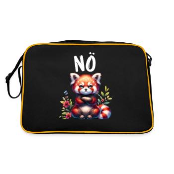 Panda roux Drôle de dicton Nope Renard de Feu - Sac Retro - noir/or - Dos