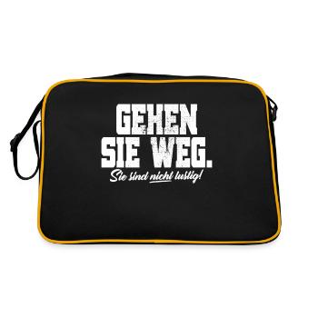 Go Away You're Not Funny Joke Sarcasm - Retro Bag - black/gold - Back