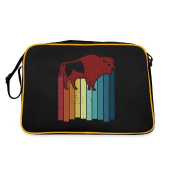 Retro Buffalo American Bison Bovinae Lover Bison - Retro Bag - black/gold - Back