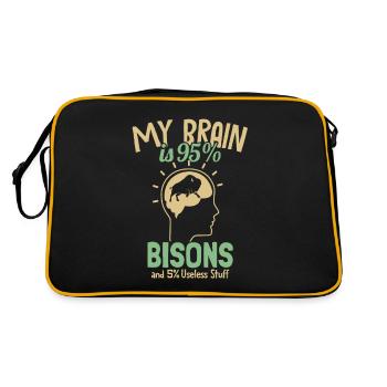 My Brain is 95% Bisons Buffalo American Bison - Retro Bag - black/gold - Back