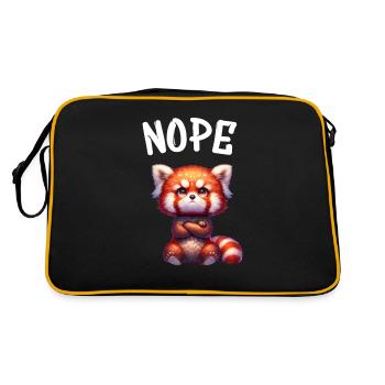 Panda roux Drôle Dicton Non, Renard de Feu - Sac Retro - noir/or - Dos