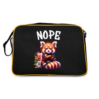 Panda roux Drôle de dicton Nope Renard de Feu - Sac Retro - noir/or - Dos