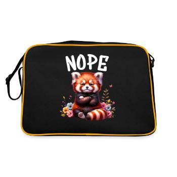 Panda roux Drôle de dicton Nope Renard de Feu - Sac Retro - noir/or - Dos