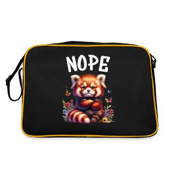 Panda roux Drôle de dicton Nope Renard de Feu - Sac Retro - noir/or - Dos