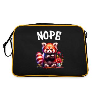 Panda roux Drôle de dicton Nope Renard de Feu - Sac Retro - noir/or - Dos