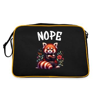 Panda roux Drôle de dicton Nope Renard de Feu - Sac Retro - noir/or - Dos