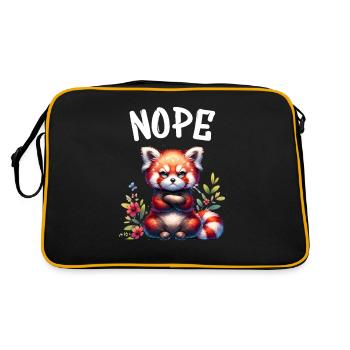 Panda roux Drôle de dicton Nope Renard de Feu - Sac Retro - noir/or - Dos