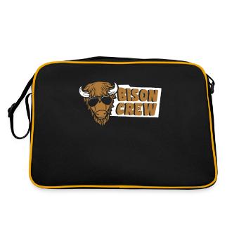 Bison Crew Buffalo Bovinae American Bison Lover - Retro Bag - black/gold - Back