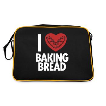 I love Baking Bread Bread Maker Bread Dough Bread - Retro Bag - black/gold - Back