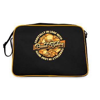 Toastal im Laib mit Brotbacken Brotteig - Retro Tasche - Schwarz/Gold - Hinten