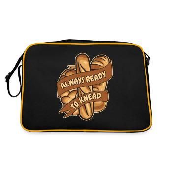 Immer bereit, Brotbackautomaten-Brotteig zu kneten - Retro Tasche - Schwarz/Gold - Hinten