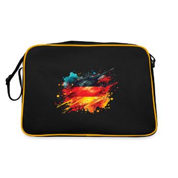 Fahne Deutschland Flagge für Sport Fan - Retro Tasche - Schwarz/Gold - Hinten