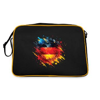 Fahne Deutschland Flagge für Sport Fan - Retro Tasche - Schwarz/Gold - Hinten
