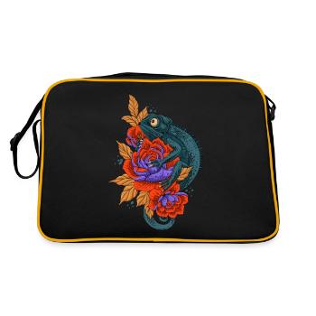 Panther Veiled Chamaeleonidae Lover Chameleon - Retro Bag - black/gold - Back