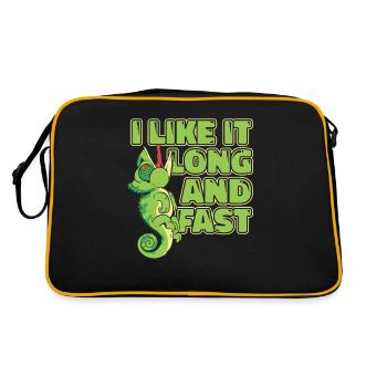 I Like It Long And Fast Veiled Panther Lover - Retro Bag - black/gold - Back