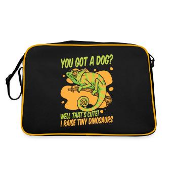 I Raise Tiny Dinosaurs Veiled Panther Lover - Retro Bag - black/gold - Back