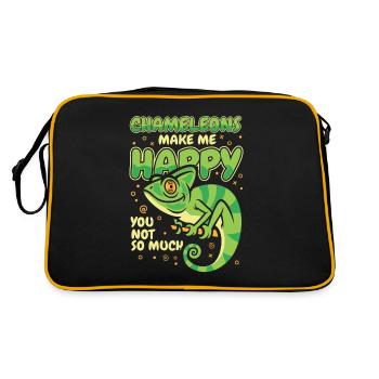 Chameleons Make Me Happy Veiled Panther Lover - Retro Bag - black/gold - Back
