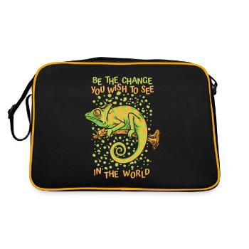 Be The Change You Wish To See Veiled Panther - Retro Bag - black/gold - Back