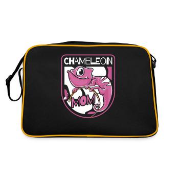 Chameleon Mom Panther Veiled Chamaeleonidae Lover - Retro Bag - black/gold - Back
